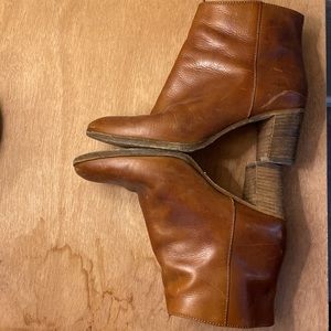 Brown leather jcrew booties